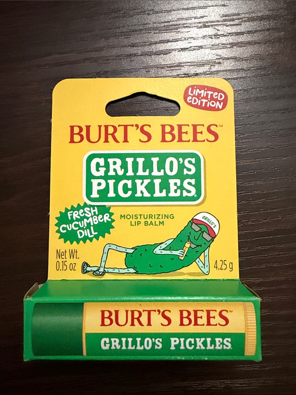 Limited Edition Burt's Bees Grillo's Pickles Lip Balm